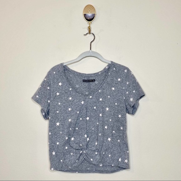 Abercrombie & Fitch Knot Front Tee Star Pattern L - Picture 5 of 9